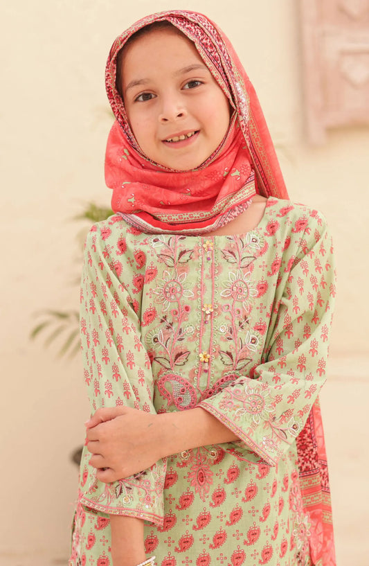 Shifa Kids Embroidered Lawn Stitched Collection Vol 04 - SH 2421 K PINK