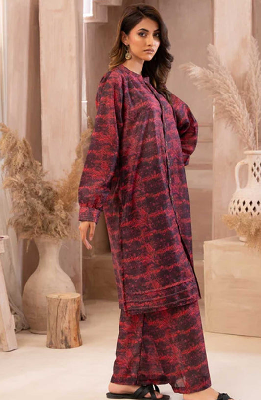 Ayla Studio Printed Swiss Lawn Stitched 2 Piece - Shadow Of Red Leaves - AY25CO2PC - Casual Collection