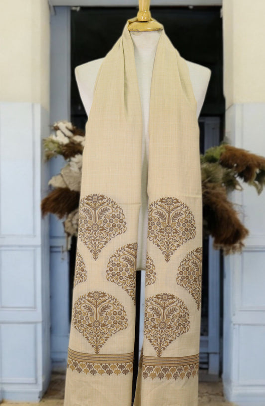 Amna Khadija Premium Wool Shawl - D-03 - 9601490 - AM25SHWL - Fawn - Winter Collection