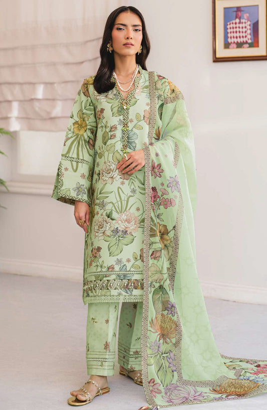 Sheen by Alizeh Printed Lawn Unstitched 3 Piece Suit - D-03 Rinza - ALZ25SHEEN - Green - Summer Collection