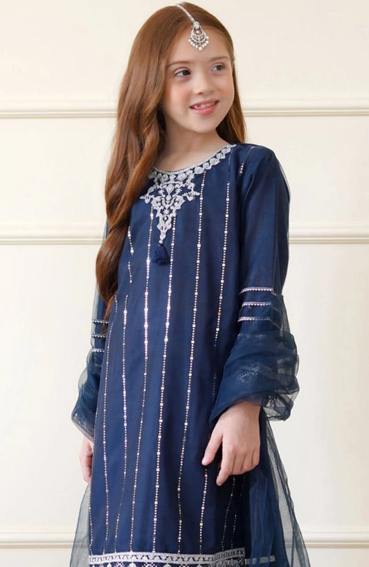 Shanzey Eid Boutique Formal Collection 2024 - SHK 2604 Navy Blue