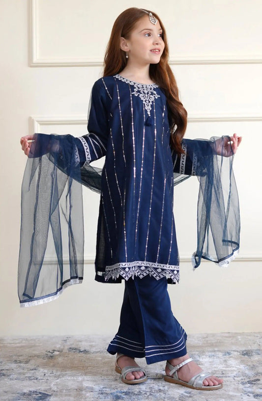 Shanzey Eid Boutique Formal Collection 2024 - SHK 2604 Navy Blue