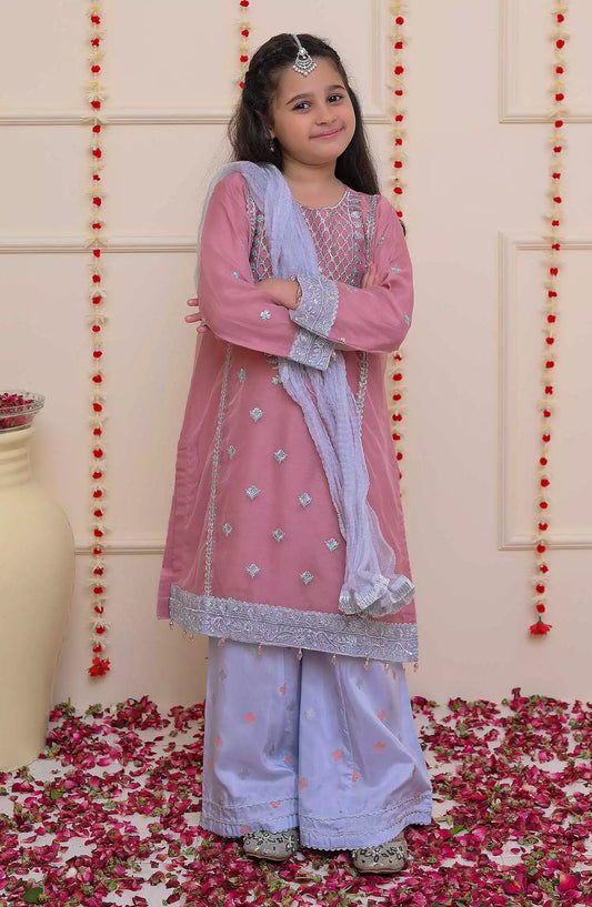 Shanzey Shehnai Girls Pret Formal Collection - SHK 3206 Tea Pink