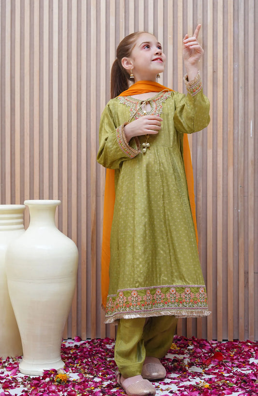 Shanzey Festive Silk Collection 2024 - SHK 2105 MEHNDI GREEN