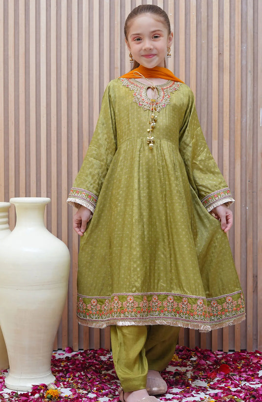 Shanzey Festive Silk Collection 2024 - SHK 2105 MEHNDI GREEN