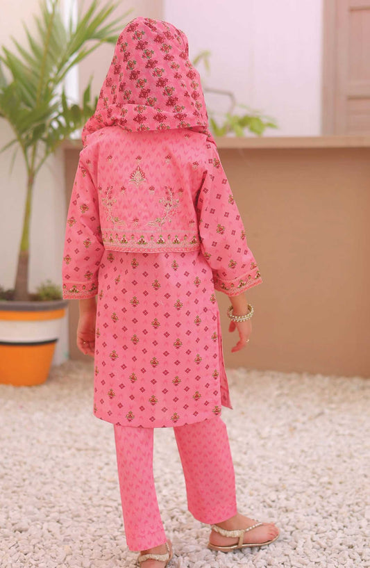 Shifa by Suntex Embroidered Airjet Cotton Stitched 4 Piece Suit - SHK 2503 K Pink - SS25AC - Girls Collection