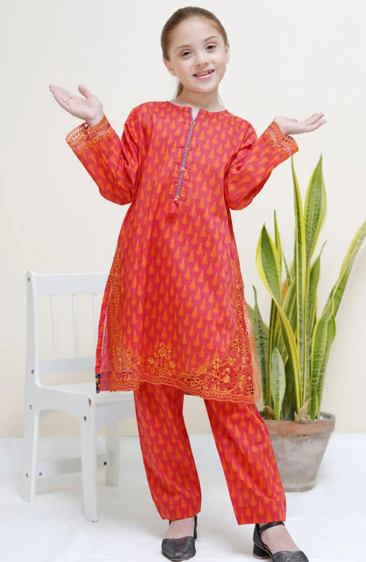 Shanzey Kids Eid Lawn Edit 2024 - SHK 2704 RED