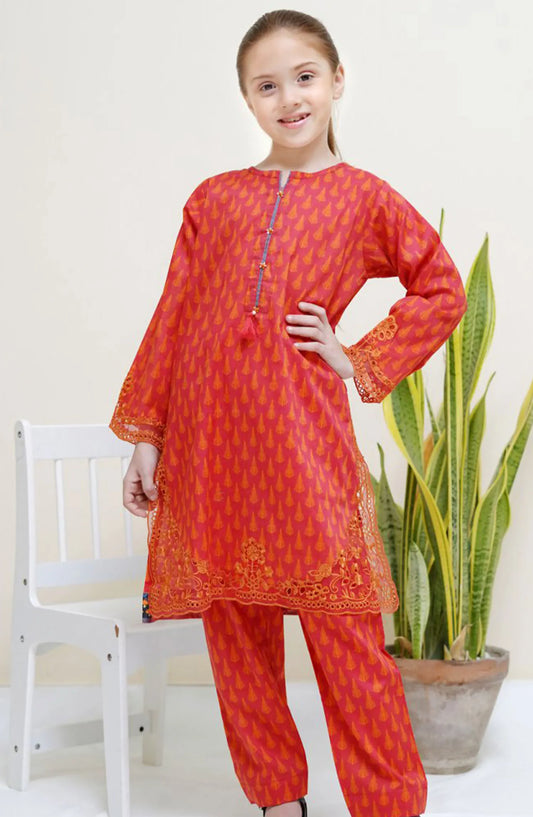 Shanzey Kids Eid Lawn Edit 2024 - SHK 2704 RED