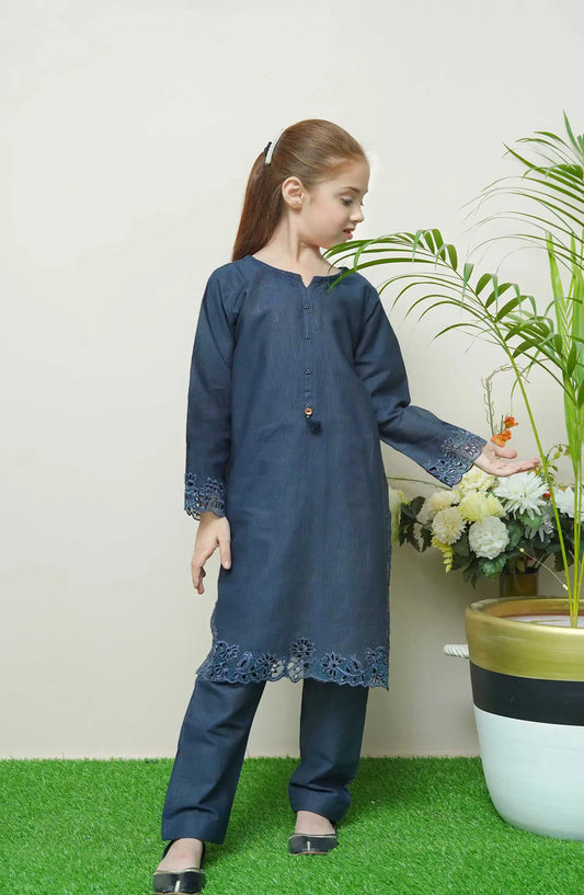 Shanzey Whimsical Winters Embroidered Khaddar Collection - SHK 3101 Navy Blue