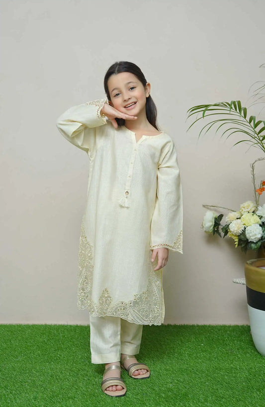 Shanzey Whimsical Winters Embroidered Khaddar Collection - SHK 3102 Off White