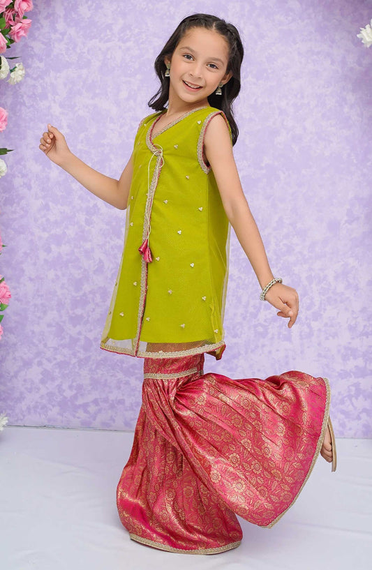 Modest Embroidered Net Stitched 3 Piece - Sitara - MD25F - Festive Collection