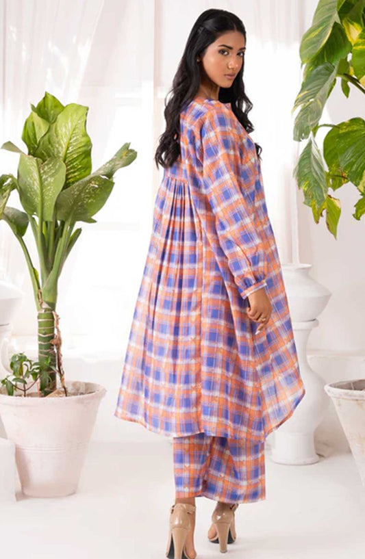 Ayla Studio Printed Swiss Lawn Stitched 2 Piece - Sky Checks - AY25CO2PC - Casual Collection