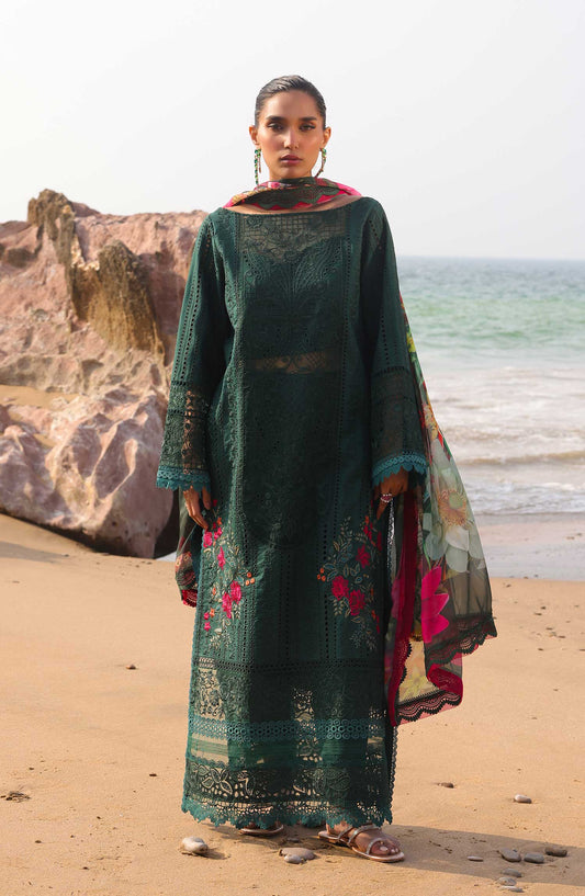 Hania by Serene Embroidered Lawn Unstitched 3 Piece - SL-77 A RAMEEN - - Green - Summer Collection