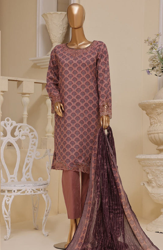 Bin Saeed Embroidered Lawn Stitched 3 Piece Suit - SM-596 - BS25ELCV4 - Purple - Summer Collection