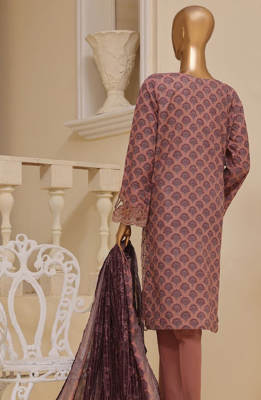 Bin Saeed Embroidered Lawn Stitched 3 Piece Suit - SM-596 - BS25ELCV4 - Purple - Summer Collection
