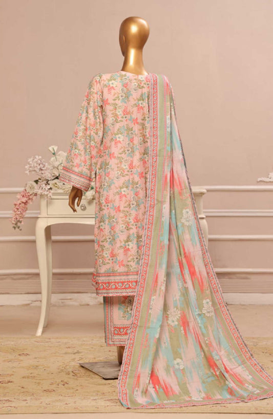 Bin Saeed Embroidered Lawn Stitched 3 Piece - SM 039 - BS25SM - Pink - Summer Collection