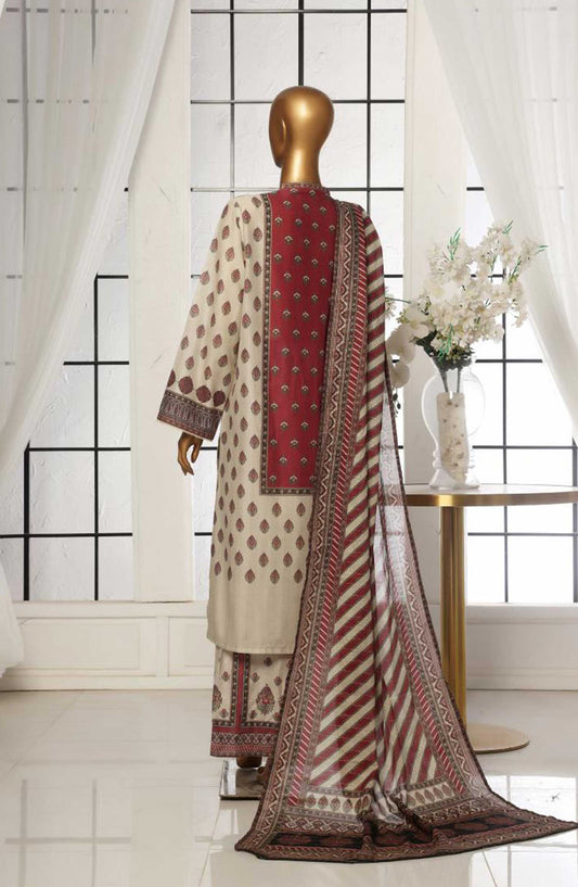 Bin Saeed Printed Lawn Stitched 3 Piece - SM 052 - BS25EL - Off White - Summer Collection