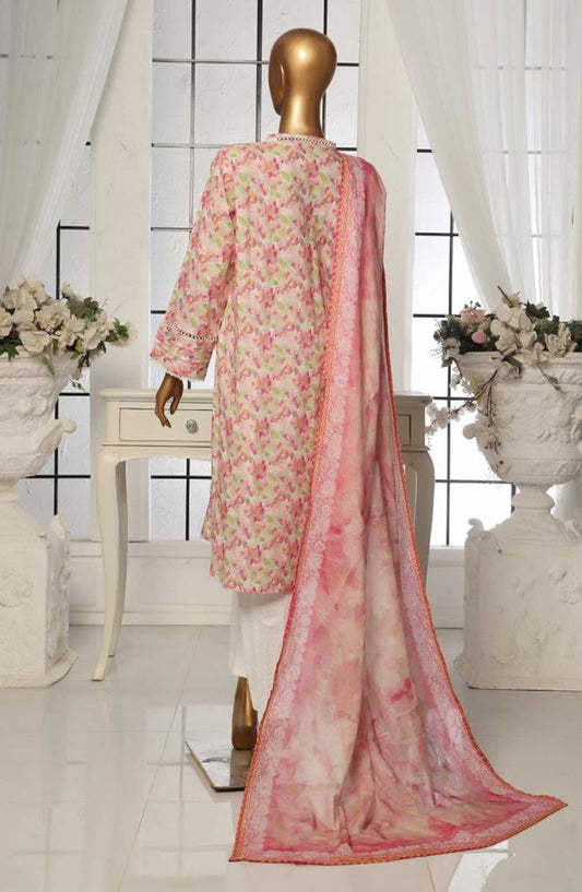 Bin Saeed Printed Lawn Stitched 3 Piece - SM 104 - BS25EL - Beige - Summer Collection