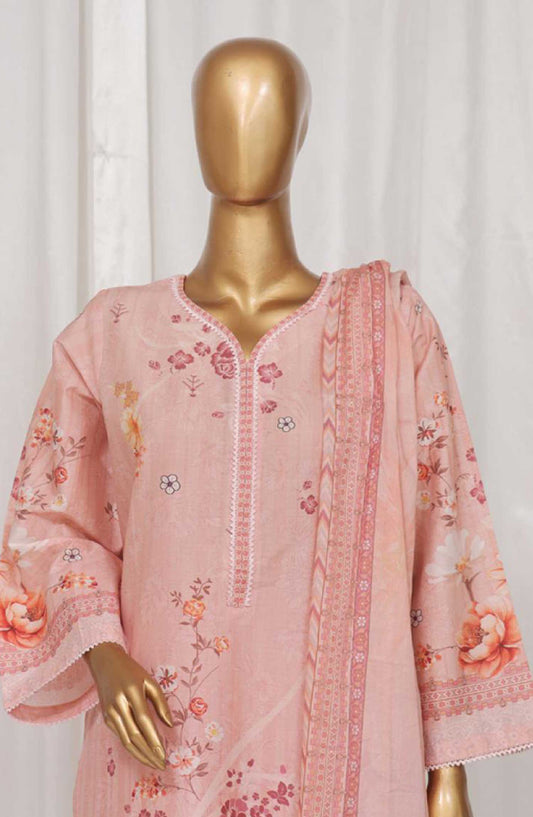 Bin Saeed Printed Lawn Stitched 3 Piece - SM 10 - BS25EL - Pink - Summer Collection