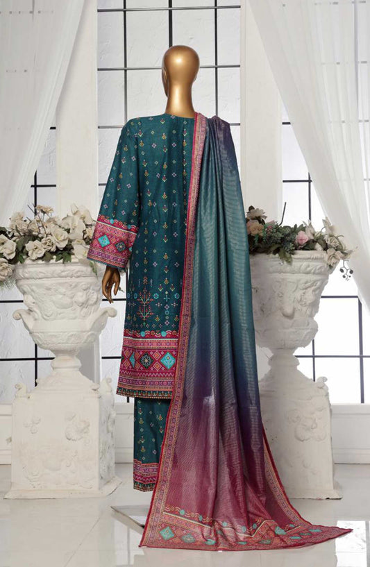 Bin Saeed Printed Lawn Stitched 3 Piece - SM 112 - BS25EL - Blue - Summer Collection