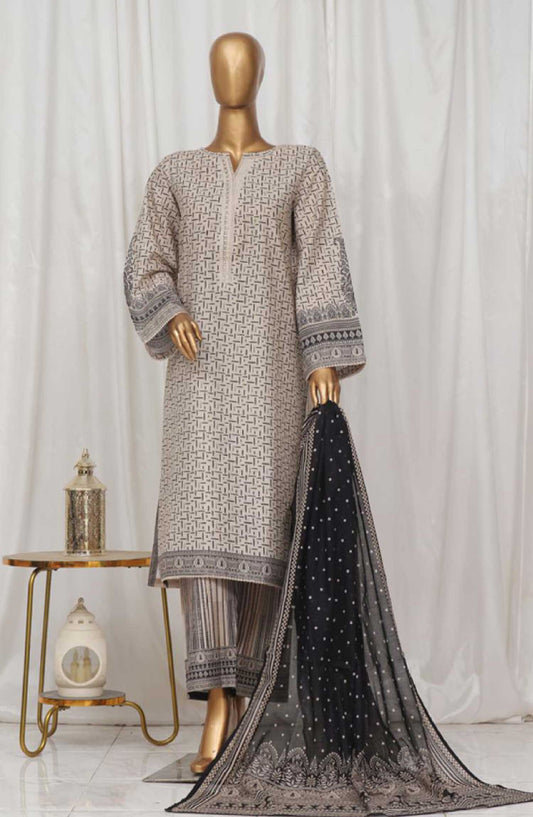 Bin Saeed Printed Lawn Stitched 3 Piece - SM 33 - BS25EL - Beige - Summer Collection