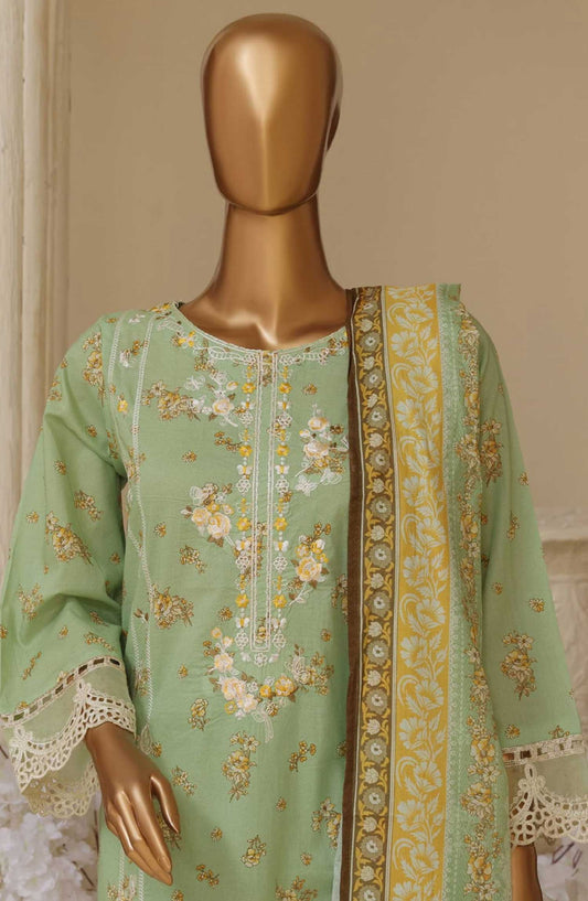 Bin Saeed Embroidered Lawn Stitched 3 Piece - SM 570 - BS25SM - Green - Summer Collection