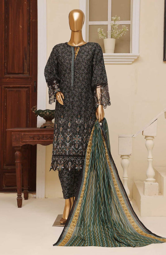 Bin Saeed Embroidered Lawn Stitched 3 Piece - SM 619 - BS25SM - Purple - Summer Collection