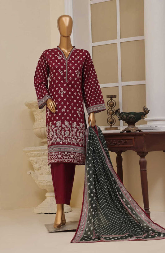 Bin Saeed Embroidered Lawn Stitched 3 Piece Suit - SM 756 - BS25EElV3 - Purple - Summer Collection