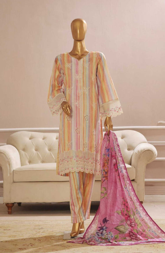Bin Saeed Embroidered Lawn Stitched 3 Piece Suit - SM 778 - BS25EElV3 - multi - Summer Collection