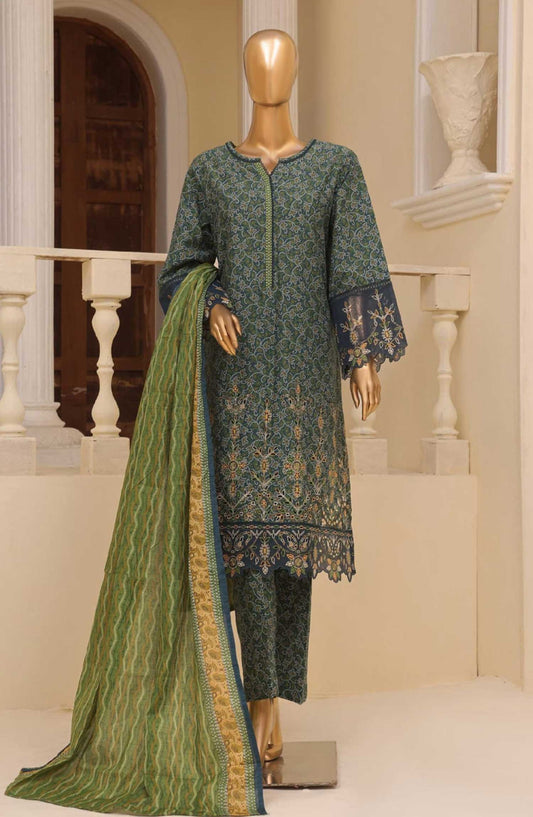 Bin Saeed Embroidered Lawn Stitched 3 Piece - SM 787 - BS25SM - Purple - Summer Collection