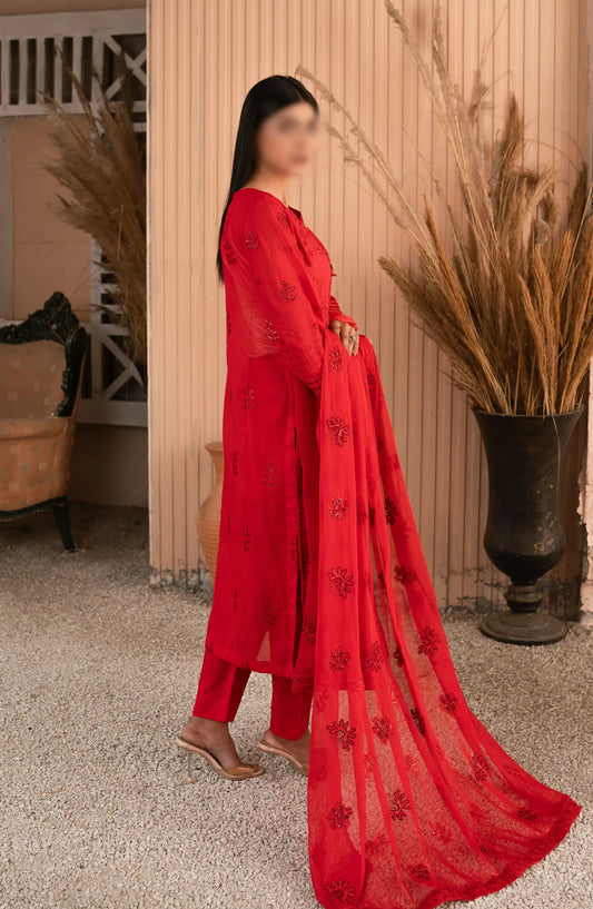 Swiss Voil Sequins Embroidered Collection by Marjjan - SMS-32 (RED)