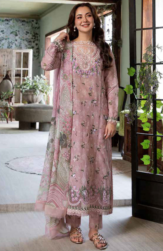 Vital by Sobia Nazir Embroidered Lawn Unstitched 3 Piece Suit - D-07 B - SN25VTV2 - Pink - Summer Collection