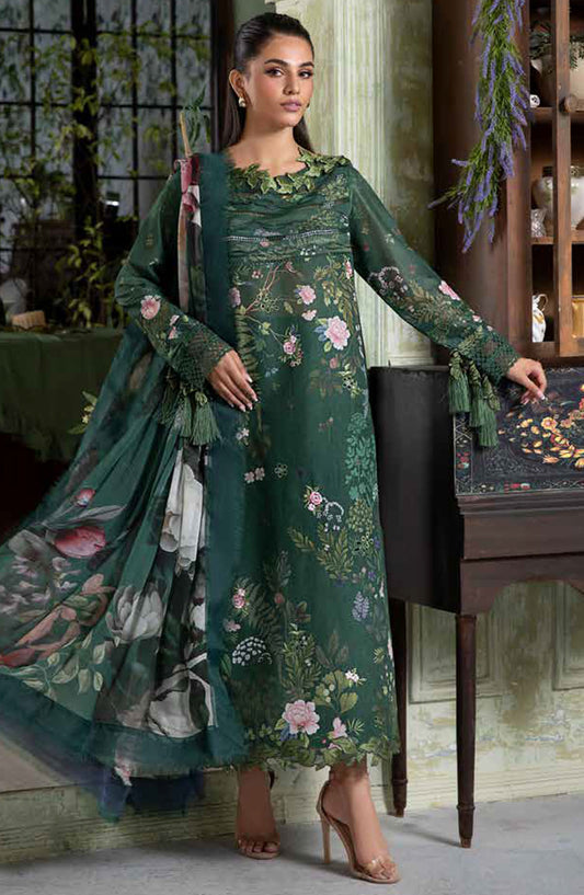 Vital by Sobia Nazir Embroidered Lawn Unstitched 3 Piece Suit - D-05 B - SN25VTV2 - Green - Summer Collection