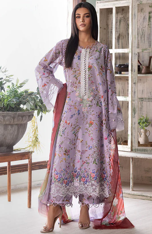 Vital by Sobia Nazir Embroidered Lawn Unstitched 3 Piece Suit - D-03 B - SN25VTV2 - Purple - Summer Collection