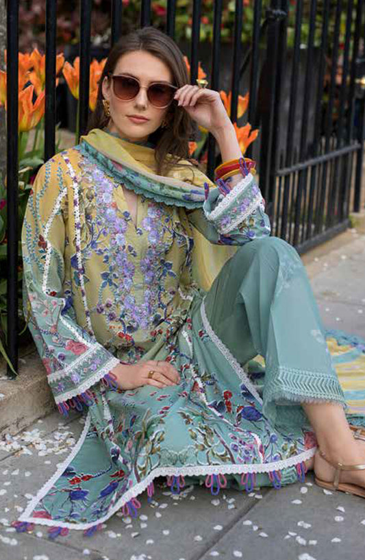 Sobia Nazir Basics Embroidered Lawn Unstitched 3 Piece Suit - SN25BS - 2B - Green - Summer Collection