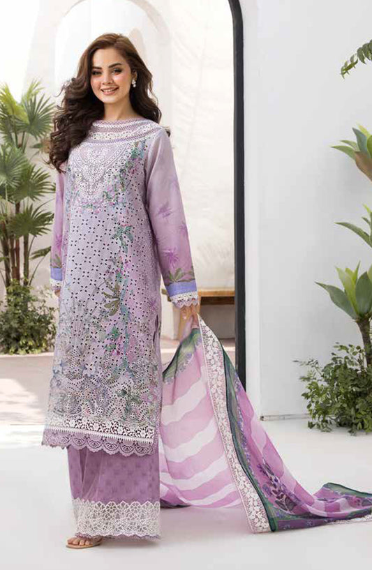 Vital by Sobia Nazir Embroidered Lawn Unstitched 3 Piece Suit - V-12 B - SBN25VL - Purple - Summer Collection