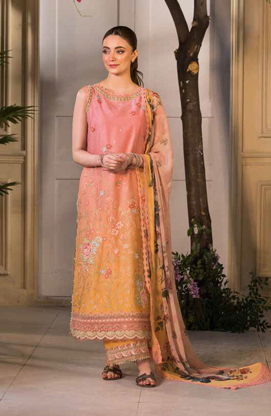 Vital by Sobia Nazir Embroidered Lawn Unstitched 3 Piece Suit - V-11 B - SBN25VL - Pink - Summer Collection
