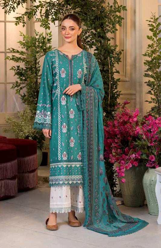 Vital by Sobia Nazir Embroidered Lawn Unstitched 3 Piece Suit - V-06 A - SBN25VL - Sea Green - Summer Collection