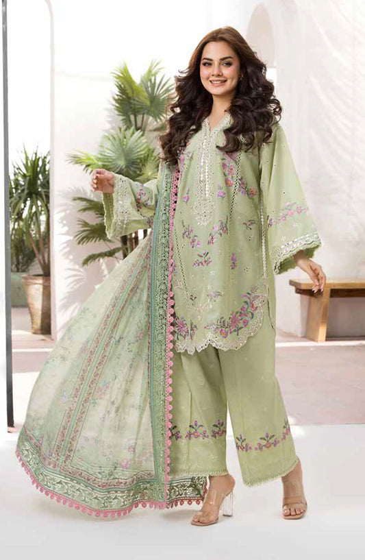 Vital by Sobia Nazir Embroidered Lawn Unstitched 3 Piece Suit - V-01 A - SBN25VL - Green - Summer Collection