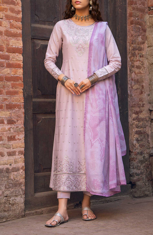 Bazaar by Casual Lite Embroidered Cotton Lawn Stitched 3 Piece Suit - Soft Lavender - CL25BS - Summer Collection