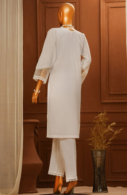 Amna Khadija Casual Cotton Stitched 2 Piece Suit - SA-05 - AM25SA - White - Summer Collection