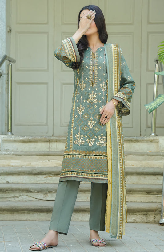 Soirees by Maryum Maniya Embroidered Lawn Unstitched 3 Piece Suit - SS-54 - MM25SS7 - Green - summer Collection