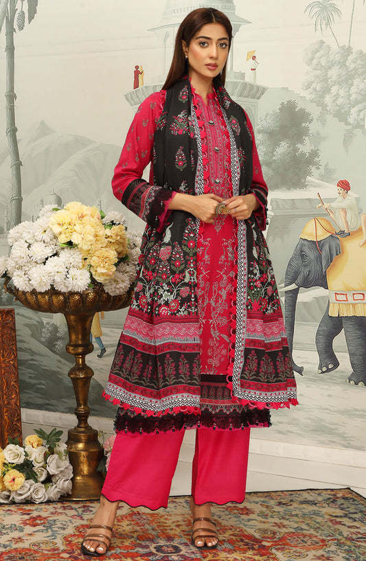 Mausummery Printed Lawn Unstitched 3 Piece Suit - Gardenia - MU25SSUL - PInk - Summer Collection