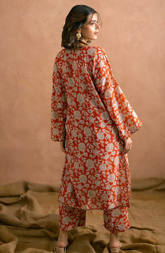 Ayla Studio Printed Poly Viscose Stitched 2 Piece - Sun Flower - AY25WOF - Casual Collection