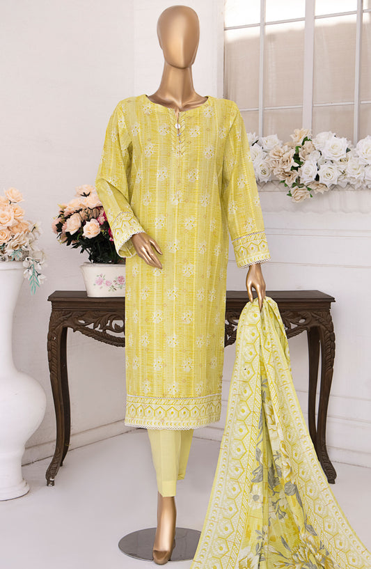 HZ Textile Printed Lawn Unstitched 3 Piece Suit - NJP-01 - HZ25NKJP - Yellow - Summer Collection