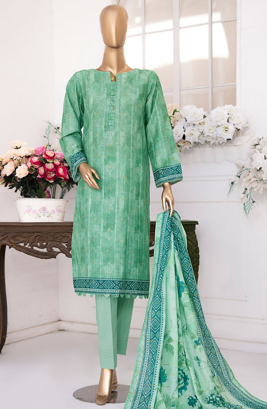 HZ Textile Printed Lawn Unstitched 3 Piece Suit - NJP-04 - HZ25NKJP - Green - Summer Collection