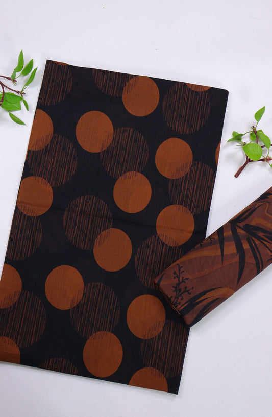 Aura by Amna Khadija Printed Lawn Unstitched 2 Piece Suit - D-09 - AM25AURA - Brown - Summer Collection