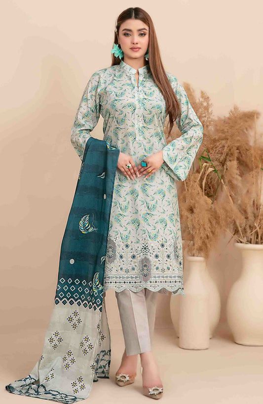 Meheroon by Tawakkal Fabrics Embroidered Lawn Unstitched 3 Piece Suit - D-1106 - TF25MELDPV2 - Green - Summer Collection