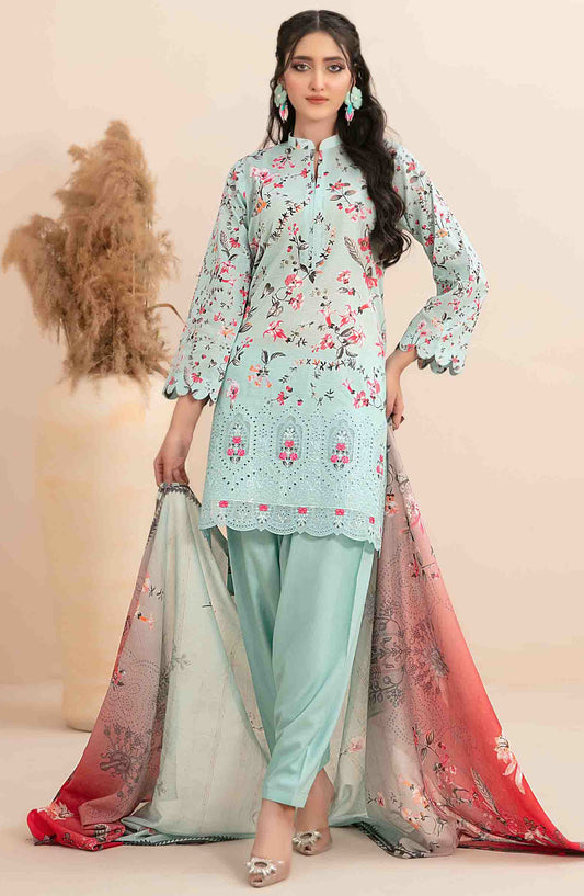 Meheroon by Tawakkal Fabrics Embroidered Lawn Unstitched 3 Piece Suit - D-1103 - TF25MELDPV2 - Green - Summer Collection