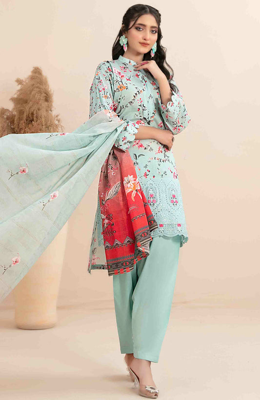 Meheroon by Tawakkal Fabrics Embroidered Lawn Unstitched 3 Piece Suit - D-1103 - TF25MELDPV2 - Green - Summer Collection